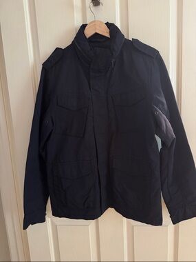 H&M Navy Military Field Jacket with Epaulettes